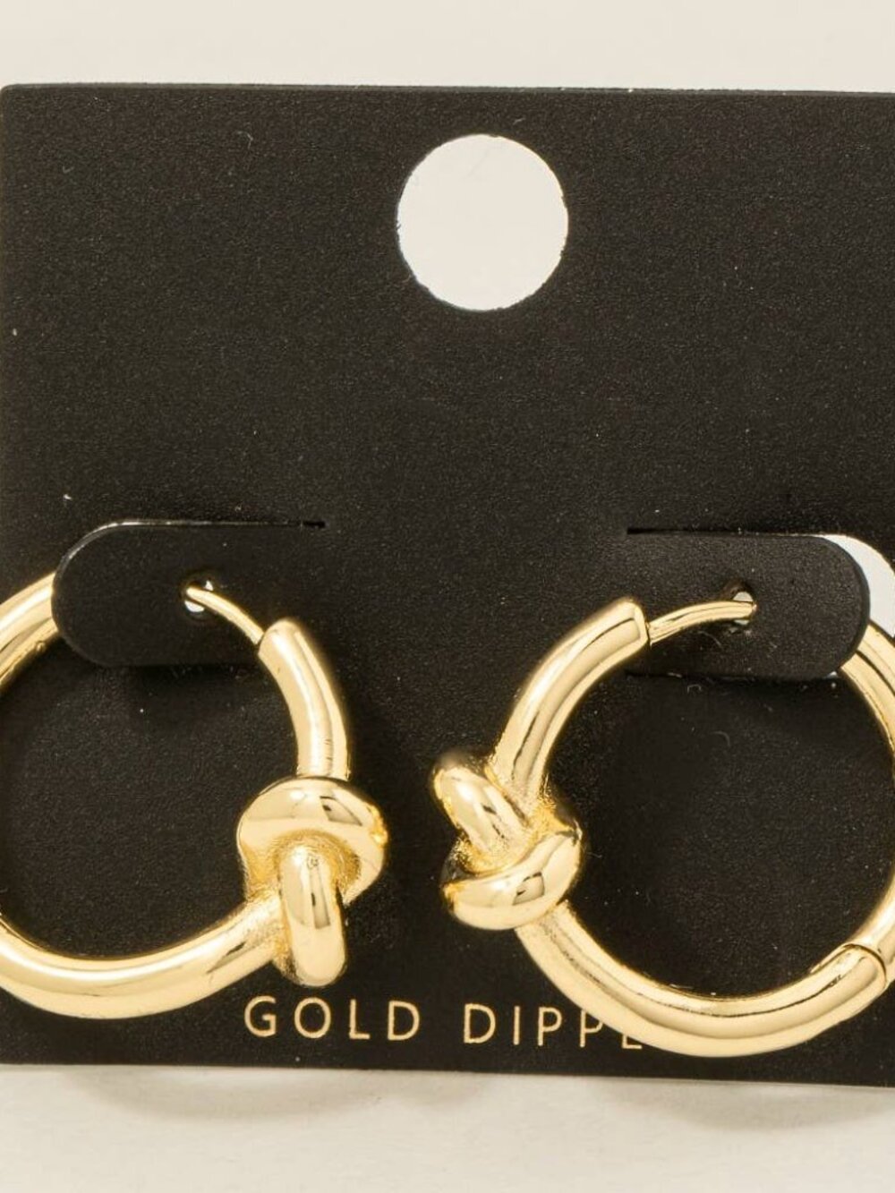 Gold Dipped Knot Hinge Hoop Earrings